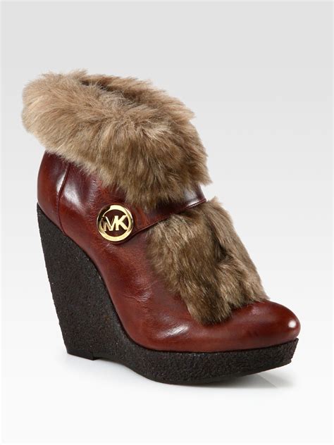 michael kors wedge boots with fur|zappos Michael Kors boots.